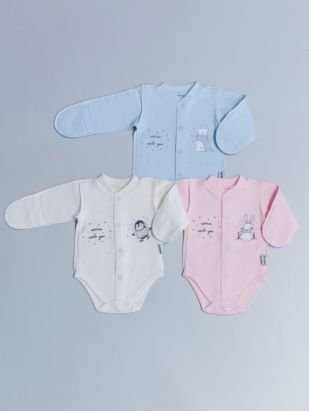 ЗИМНИЕ ЖИВОТНЫЕ Боди-кофта   Р56-62 КЛ.290.140.0.097.055