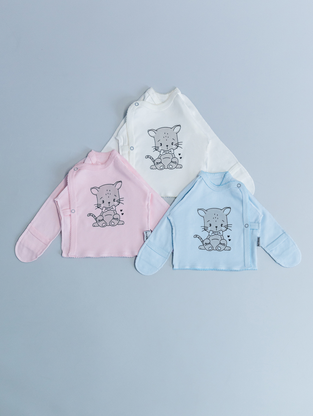 КОШКА С БАНТИКОМ Распашонка  Р56-62 КЛ.110.005.0.046.005